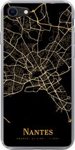Geschikt voor iPhone 7 hoesje - Nantes - Kaart - Goud - Siliconen Telefoonhoesje