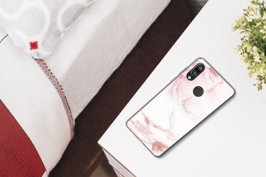 Coque Huawei P20 Lite (2020) - Marbre - Rose - Rouge - Coque de téléphone en Siliconen