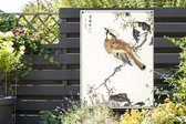Tuinposter - Tuindoek - Tuinposters buiten - Vogel - Japans - Boom - 90x120 cm - Tuin