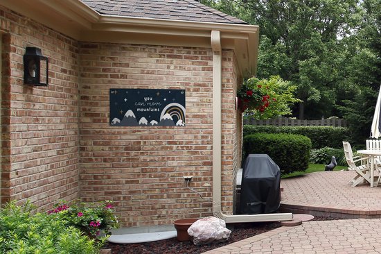 Affiche de jardin Citations - Énonciations - Enfants - Vous pouvez déplacer des montagnes - Kids - Bébé - Garçons - Meiden - 80x40 cm - Décoration murale Extérieur - Affiche de jardin - Toile de jardin - Affiche de clôture - Peinture de jardin