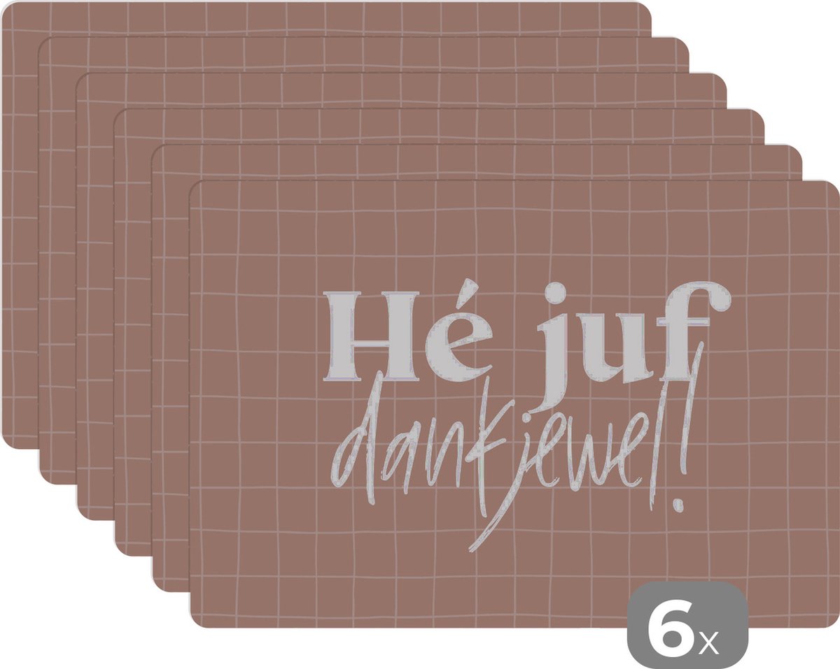 Placemat Placemats kunststof Juf bedankt Leerkracht Quote