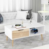 Salontafel met moderne look - Wit - Woonkamer - industrieel - Bijzettafel - Koffietafel