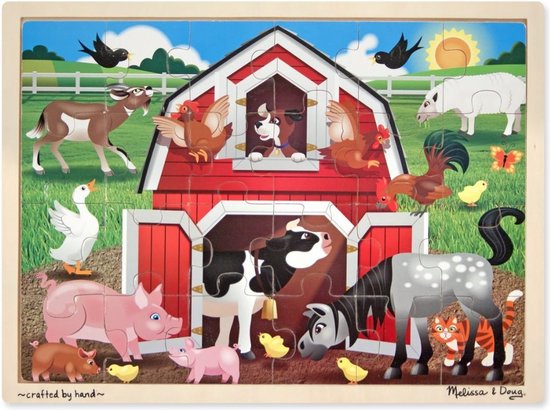 Foto: Melissa doug houten legpuzzel barnyard buddies 24 stukjes