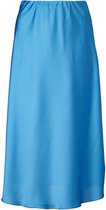 Dames midi rok in satijn look - blauw | Maat Onze size, S-M