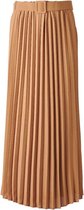 Dames rok plisse bruin met riem lang | Maat L