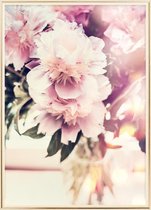 Affiche avec cadre en métal doré - Spray de pivoines Poster