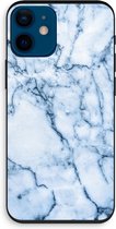 Case Company® - iPhone 12 mini hoesje - Blauw marmer - Biologisch Afbreekbaar Telefoonhoesje - Bescherming alle Kanten en Schermrand
