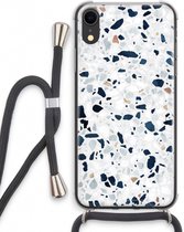 Case Company® - iPhone XR hoesje met Koord - Terrazzo N°1 - Telefoonhoesje met Zwart Koord - Extra Bescherming aan alle Kanten en Over de Schermrand
