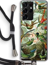 Case Company® - Samsung Galaxy S21 Ultra hoesje met Koord - Haeckel Trochilidae - Telefoonhoesje met Zwart Koord - Bescherming aan alle Kanten en Over de Schermrand