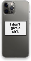 Case Company® - iPhone 12 Pro Max hoesje - Don't give a shit - Soft Cover Telefoonhoesje - Bescherming aan alle Kanten en Schermrand