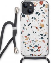 Case Company® - iPhone 13 mini hoesje met Koord - Terrazzo N°4 - Telefoonhoesje met Zwart Koord - Extra Bescherming aan alle Kanten en Over de Schermrand