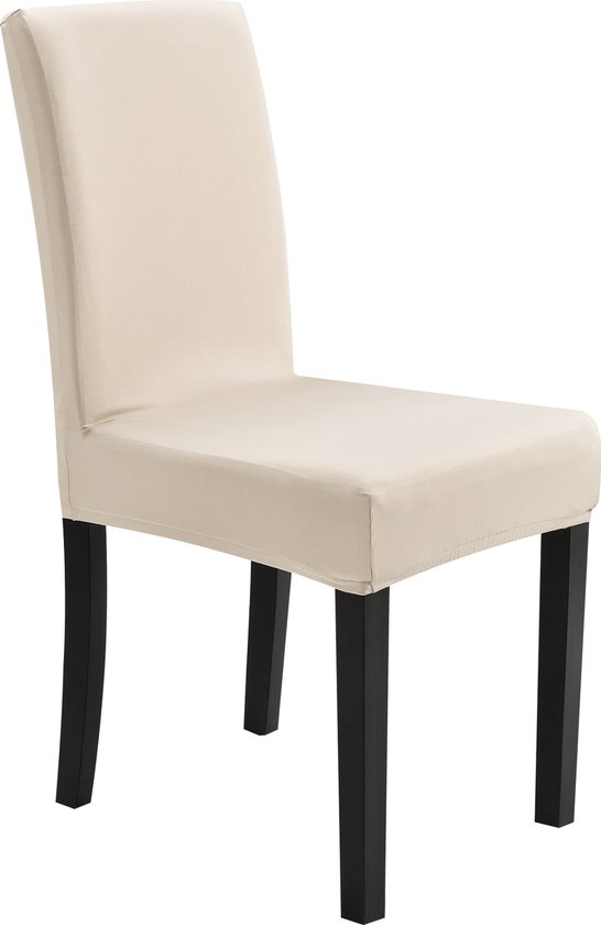 Stoelhoes set van 4 hoes voor stoelen stretch zandkleur | bol.com