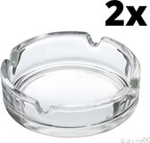 ESTARK® 2 x Asbak Glas - Standaard - Glazen Asbakken - Ashtray - Horeca - Café - 9 cm - Tafel Asbak - 2 STUKS