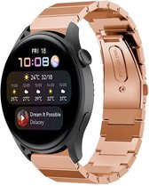 Stalen Smartwatch bandje - Geschikt voor  Huawei Watch 3 - Pro metalen bandje - rosÃ© goud - Strap-it Horlogeband / Polsband / Armband