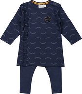 Dirkje - Girls 2 pce babysuit ls dress Navy - maat 68