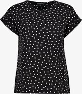 TwoDay dames T-shirt met stippen - Zwart - Maat XL