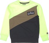 DJ Dutchjeans jongens sweater colorblock Superior Neon Yellow