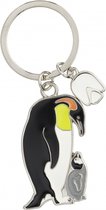 Metalen pinguin sleutelhanger 5 cm