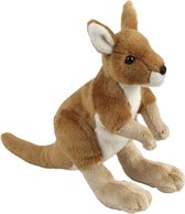 Pluche knuffel dieren Kangoeroe 18 cm - Speelgoed wilde dieren Kangoeroes knuffelbeesten