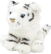 Pluche witte tijger knuffel van 18 cm - Dieren speelgoed knuffels cadeau - Tijgers Knuffeldieren