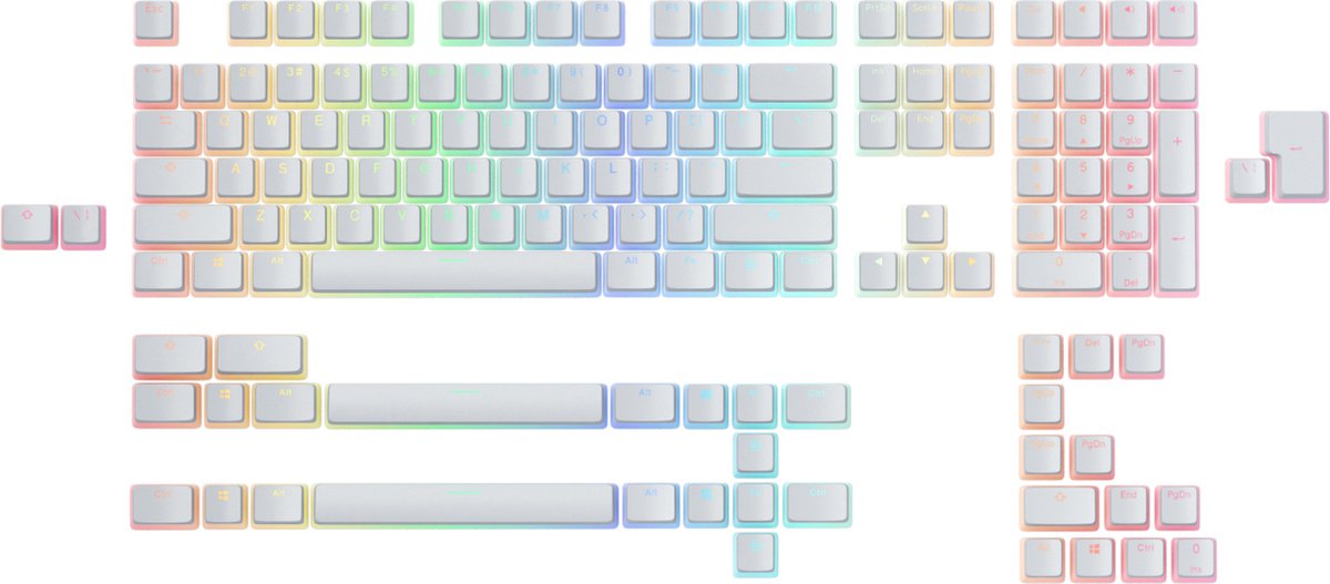 Glorious PC Gaming Race Aura v2 - Keycapset - 145 stuks - ANSI - wit