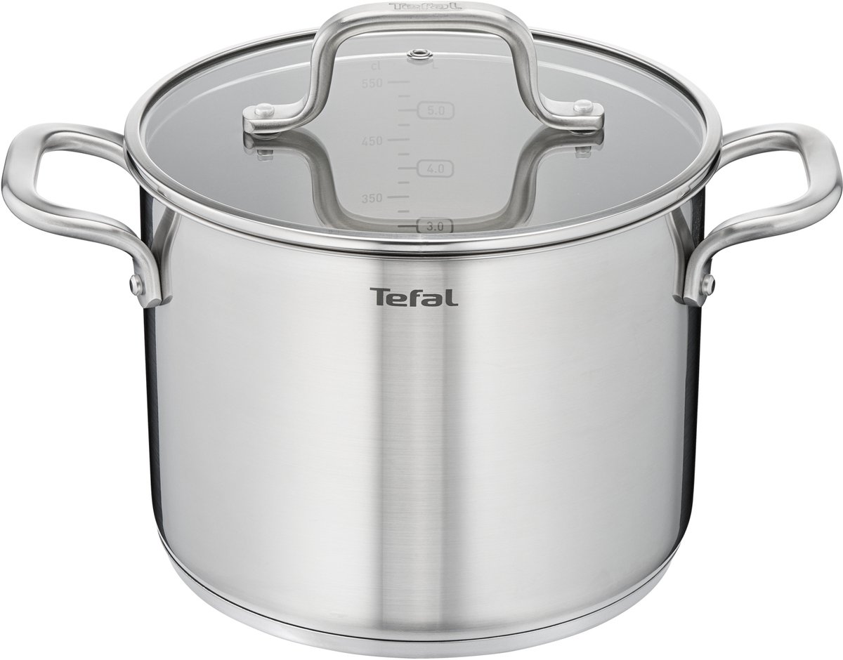 Tefal Virtuoso Pannenset 5 delig - Hoge kookpan Ø 22 cm + Steelpan Ø 16 cm +  Kookpannen Ø 18/20/24 cm