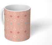 Mok - Bohemian - Roze - Vormen - Design - Mokken - 350 ML - Beker - Uitdeelcadeautjes