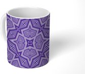 Mok - Koffiemok - Patroon - Paars - Abstract - Mokken - 350 ML - Beker - Koffiemokken - Theemok