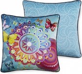 kussen gevuld 48 x 48 cm polyester lichtblauw