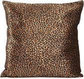 sierkussen luipaard Carola 50 x 16 cm textiel bruin