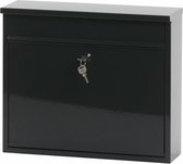 wandbrievenbus Granadan 36 x 11 cm staal zwart
