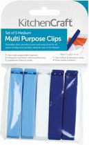 vershoudclips 8 cm blauw/wit/navy 5 stuks