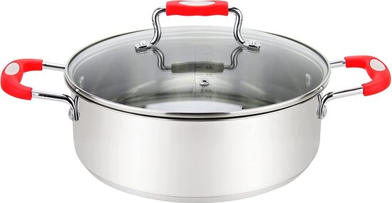 Millvado Urban Collection - Stainless Steel Casserole Pot - 8L Hapjespan met Deksel - Ø 30 cm Kookpan