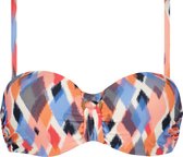 Beach Breeze bandeau bikinitop Roze, Wit, Blauw maat 44D (90D)