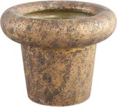 PTMD Relandi Ronde Bloempot - H28 x Ø35 cm - Cement - Goud