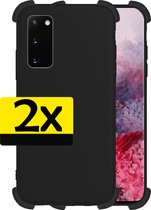 Samsung S20 Plus Hoesje Zwart Shockproof - Samsung Galaxy S20 Plus Case - Samsung S20 Plus Hoes Zwart - 2 stuks