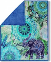 plaid Isara 160 x 130 cm polyester blauw