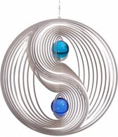 windgong Yin Yang 23,4 cm RVS zilver/blauw