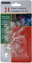 zuignappen met clip 22 mm transparant 24 stuks