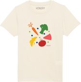 HÖNGRY Regenboog Groenten Fruit - T-shirt - 7-8 jaar - Biokatoen