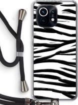 Case Company® - Xiaomi Mi 11 hoesje met Koord - Zebra pattern - Telefoonhoesje met Zwart Koord - Bescherming aan alle Kanten en Over de Schermrand