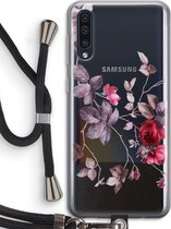 Case Company® - Samsung Galaxy A50 hoesje met Koord - Mooie bloemen - Telefoonhoesje met Zwart Koord - Bescherming aan alle Kanten en Over de Schermrand