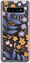 Case Company® - Samsung Galaxy S10 4G hoesje - Flowers with blue leaves - Soft Cover Telefoonhoesje - Bescherming aan alle Kanten en Schermrand