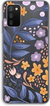 Case Company® - Samsung Galaxy A03S hoesje - Flowers with blue leaves - Soft Cover Telefoonhoesje - Bescherming aan alle Kanten en Schermrand