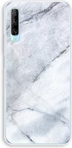 Case Company® - Huawei P Smart Pro hoesje - Witte marmer - Soft Cover Telefoonhoesje - Bescherming aan alle Kanten en Schermrand