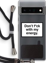 Case Company® - Google Pixel 6 Pro hoesje met Koord - My energy - Telefoonhoesje met Zwart Koord - Bescherming aan alle Kanten en Over de Schermrand