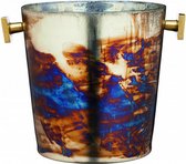 ijsemmer 1,8 liter 15 x 22 cm glas/RVS bruin
