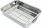 braadslede 38 x 27,5 x 6,5 cm RVS zilver 2-delig