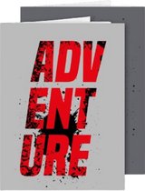 schrift Adventure lijnen A4 papier grijs/rood 2 stuks