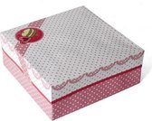 geschenkdoos cake 31 x 10 cm karton rood/wit